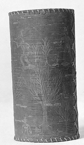 Drum or Container, wood (birch bark, white pine root), Native American (Mi’kmaq)