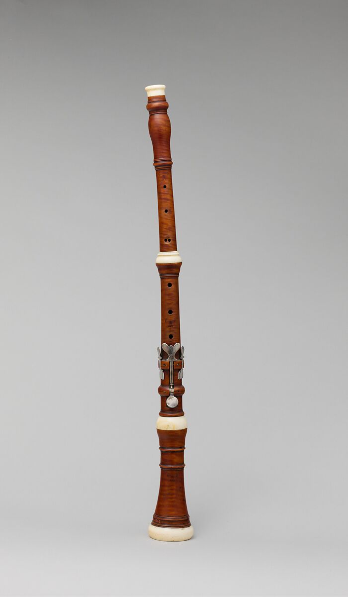 Oboe in C, Jacob Denner (German, Nuremberg 1681–1735), Wood, ivory, silver, German 