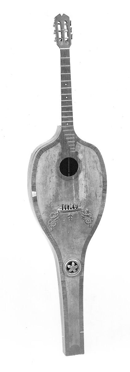 Harp Guitar, Emilius N. Scherr (American, born Copenhagen, 1794–1874), Wood, ivory, metal, American 