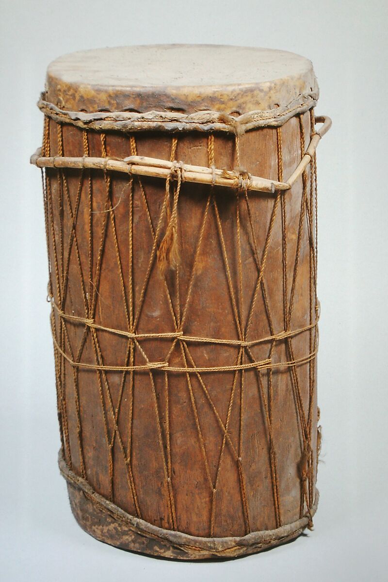 Drum, Wood, hide, African 