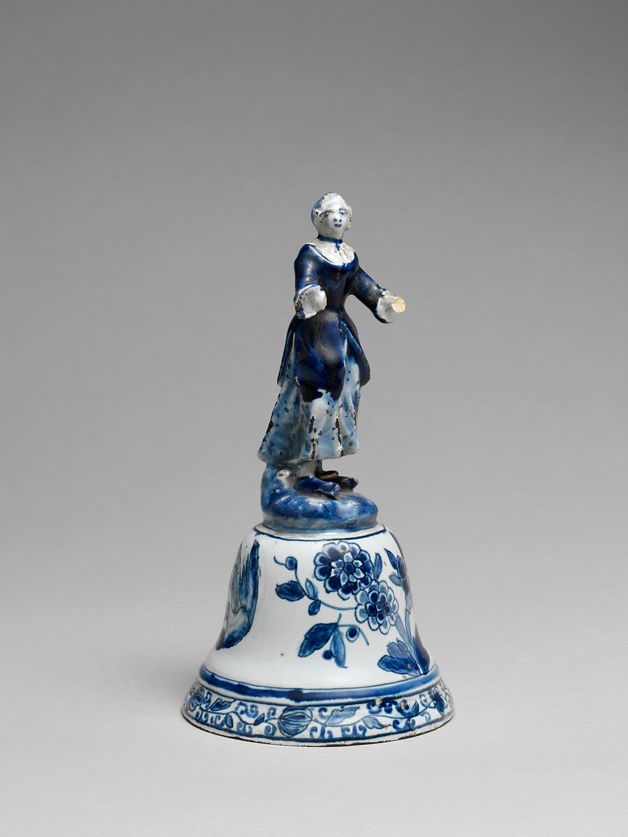 Handbell, Johannes Harlees (Dutch, Leiden active 1770–95 Leiden), Tin-enameled earthenware, Dutch 