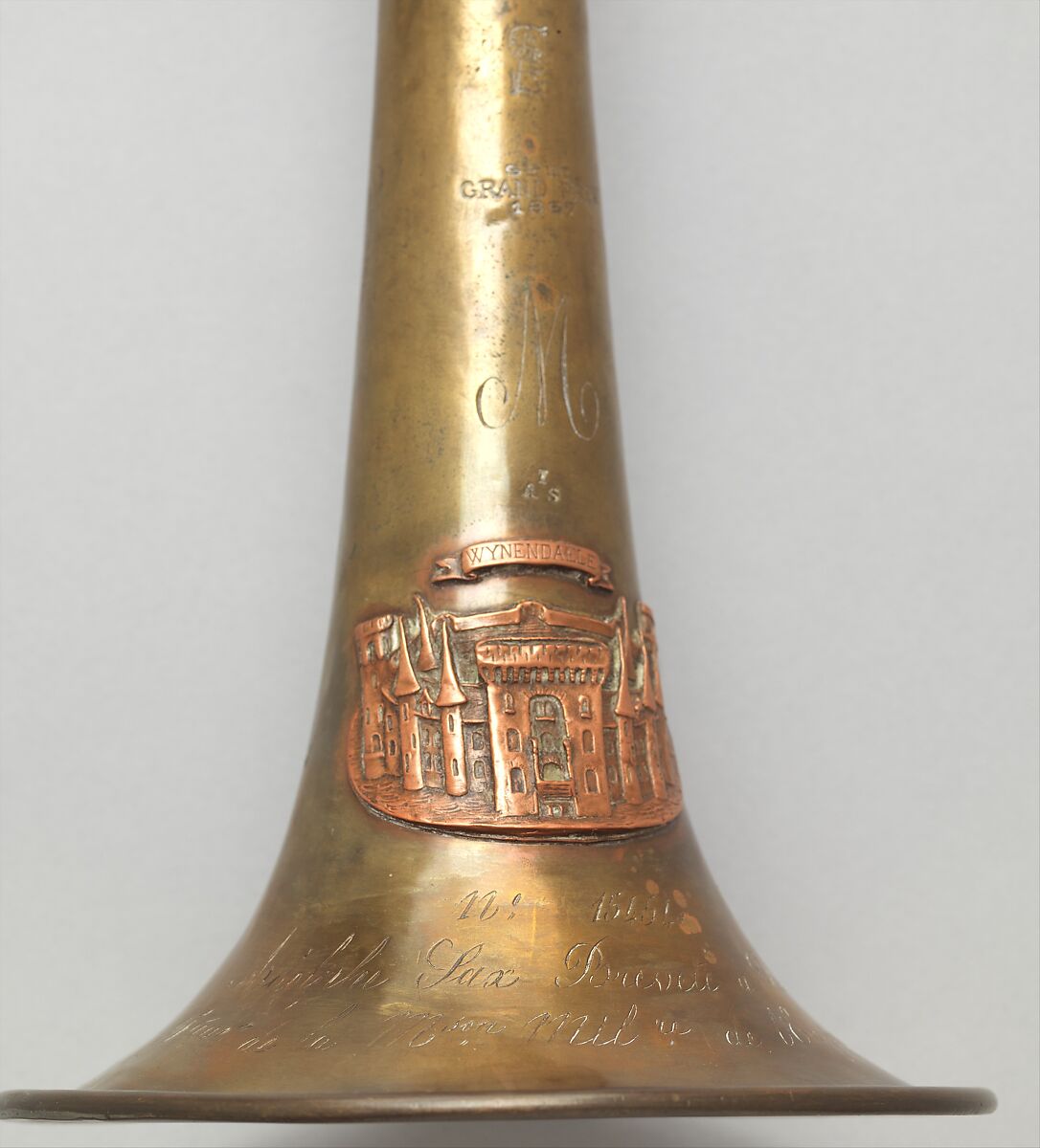 Fanfare trumpet in E-flat, Adolphe (Antoine Joseph) Sax (Belgian, Dinant, Belgium 1814–1894 Paris), Brass, French