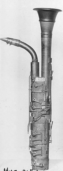 Bass Clarinet, Probably Paolo Maino (Italian, Milan active 1836–1881 Milan), Wood, nickel-silver, brass, Italian 