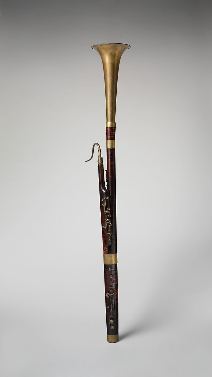 Half-Contra Bassoon, Galander (French, active 1834–1855), Maple, brass, French 