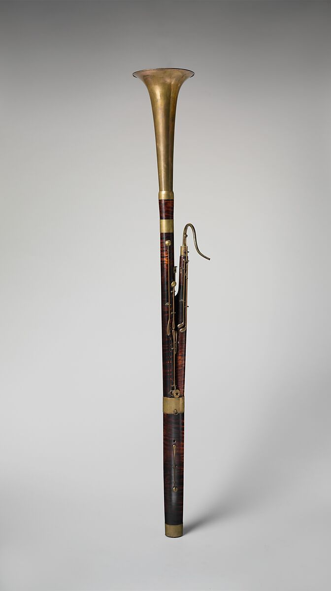 Half-Contra Bassoon, Galander (French, active 1834–1855), Maple, brass, French