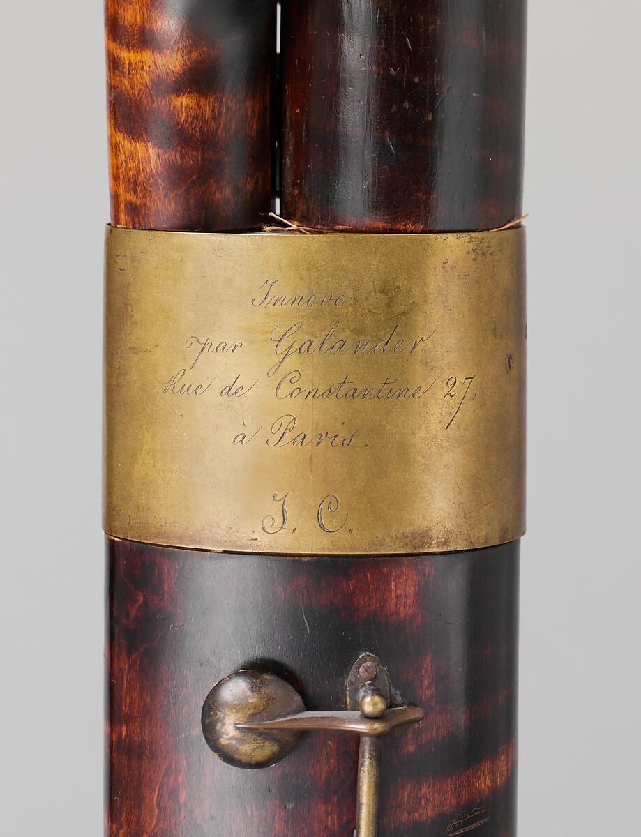 Half-Contra Bassoon, Galander (French, active 1834–1855), Maple, brass, French