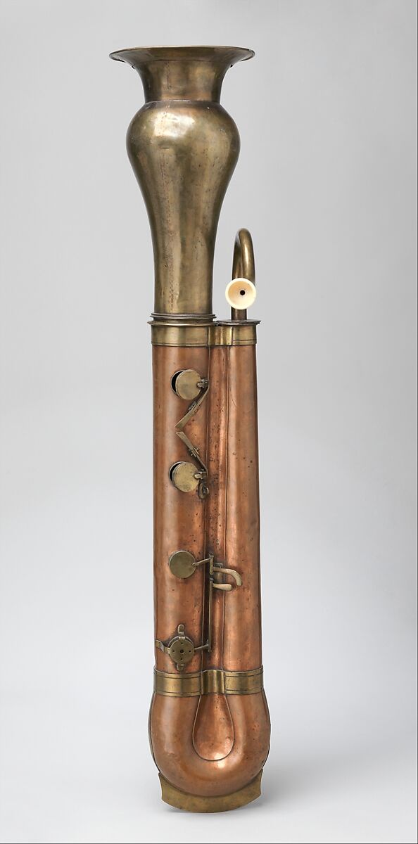 Chromatic Bass Horn in B-flat, Copper, brass, German?