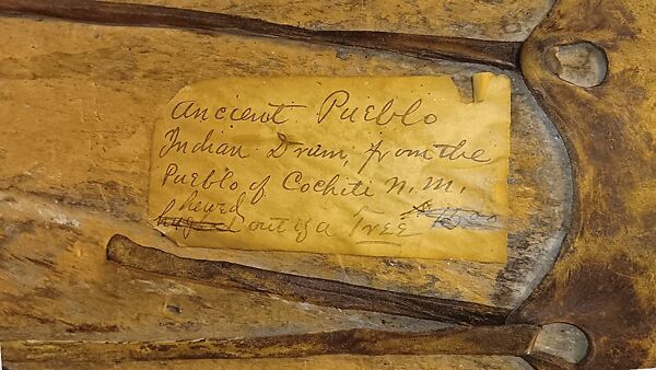 Drum, Wood, skin, Native American (Pueblo)