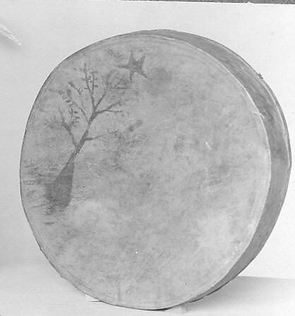Frame Drum, Wood, skin, metal, Native American (Wasco, Tenino or Paiute)