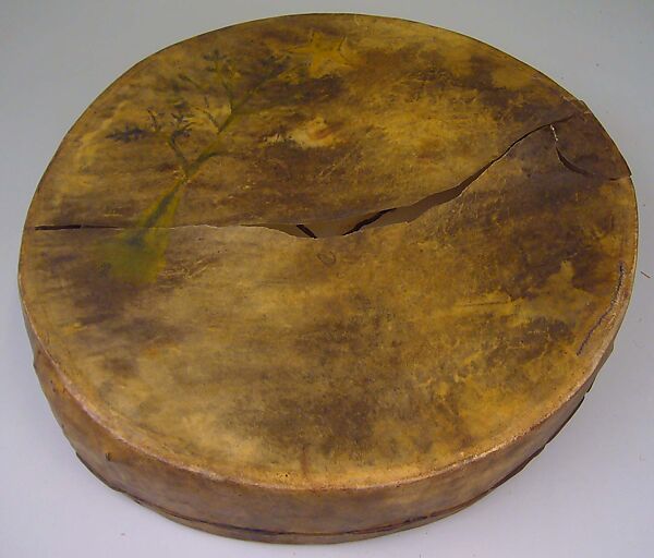 Frame Drum, Wood, skin, metal, Native American (Wasco, Tenino or Paiute) 