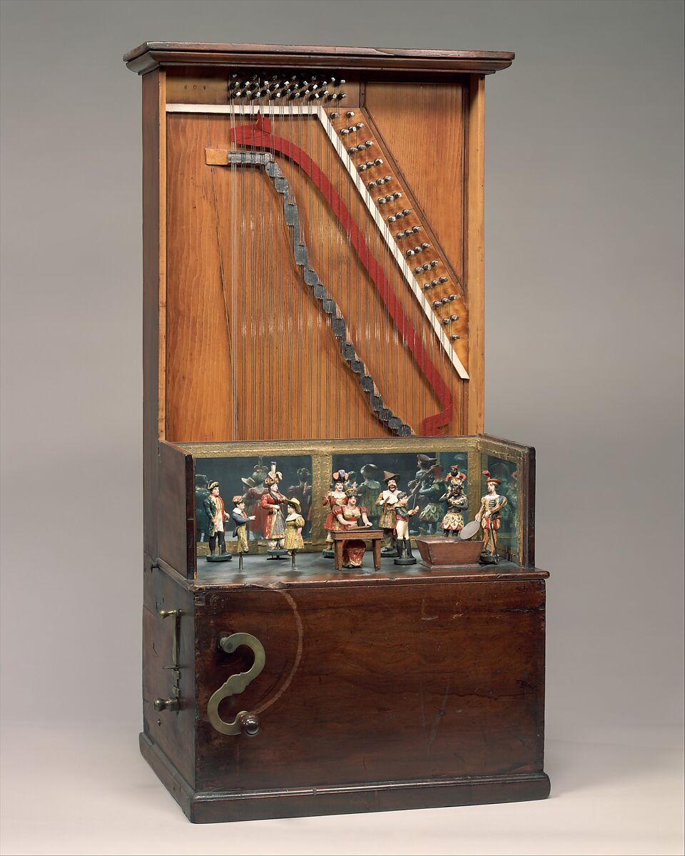 Barrel Piano, George Hicks (British, born England 1818–1863 Brooklyn, New York), Wood, various materials, American 