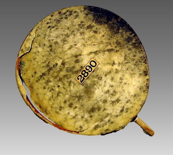 Kelyaut (frame drum), wood, sennet, Native American (Inuit) 