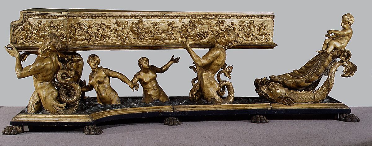 Harpsichord, Michele Todini (Italian, Saluzzo, Piedmont, bapt. 1616–1690, Rome)  , designer, Wood, gilt, ebony, ivory, parchment, Italian (Roman)