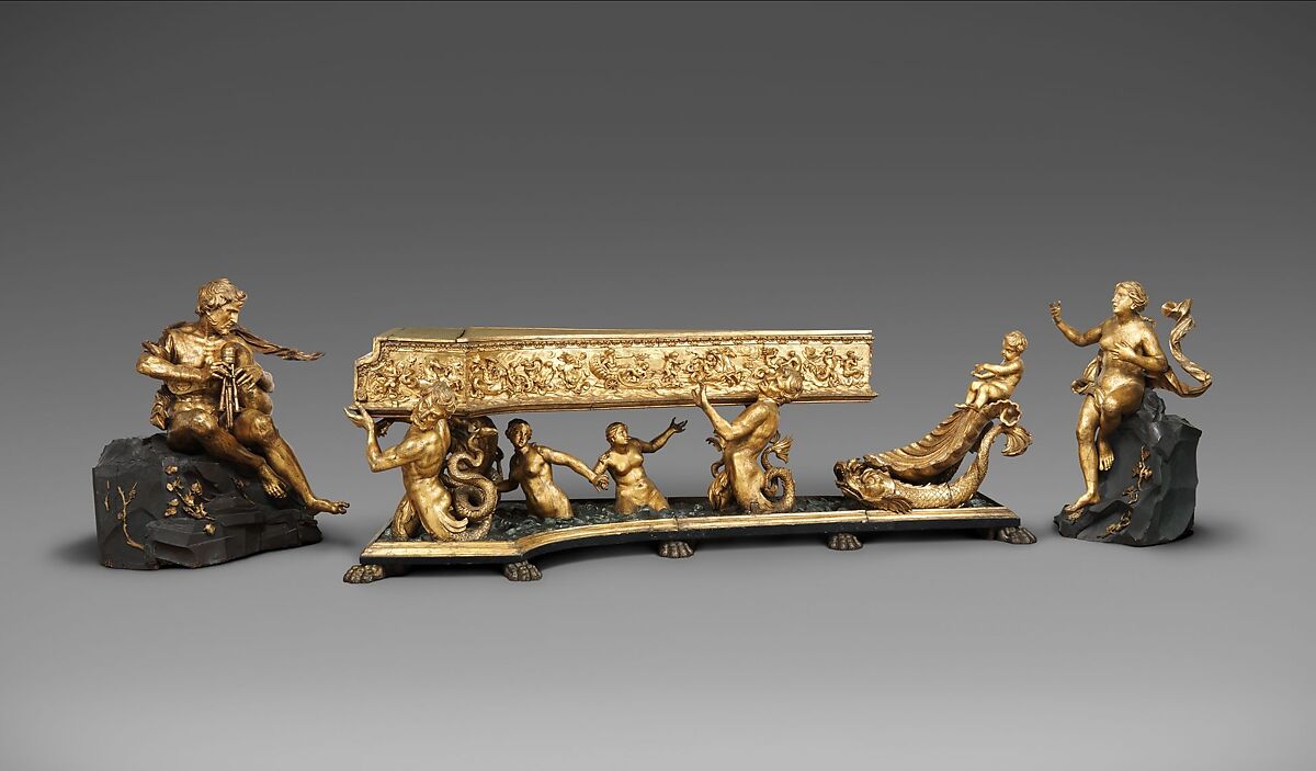 Harpsichord, Michele Todini (Italian, Saluzzo, Piedmont, bapt. 1616–1690, Rome)  , designer, Wood, gilt, ebony, ivory, parchment, Italian (Roman) 