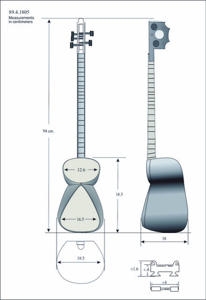 Tār, Wood, skin, ivory, Georgian