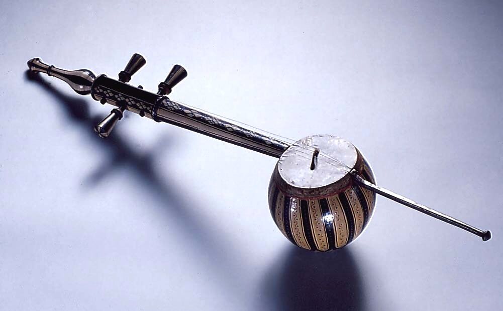 Kāmanche (کمچ), wood, paint, fish skin, metal, Iranian (Persian)