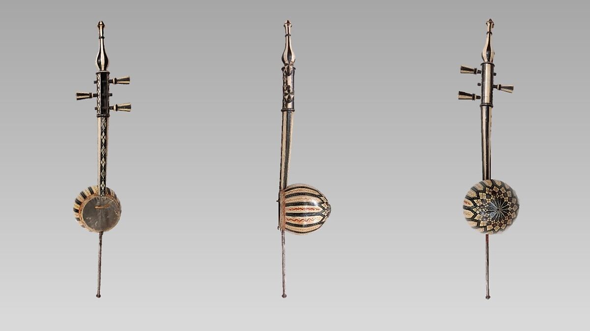 Kāmanche (کمچ), wood, paint, fish skin, metal, Iranian (Persian)