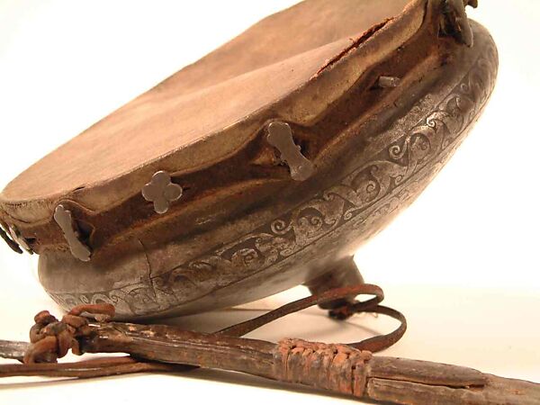 Ṭab'l-e bāz, Iron, skin, leather, Iranian (Persian)