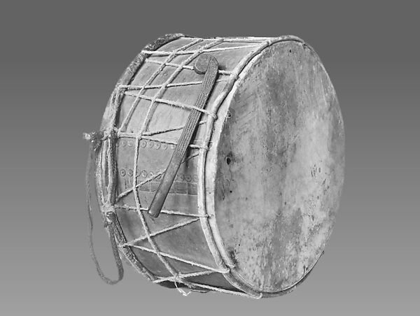 Drum, Wood (mahogany), skin, cotton cord, Native American (Brazilian) 