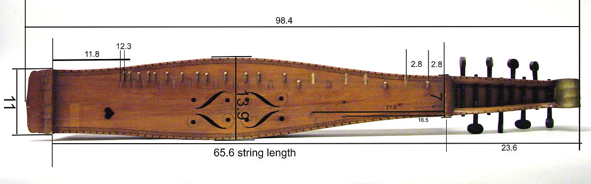 Langeleik, Wood, metal, Norwegian (Christiana)
