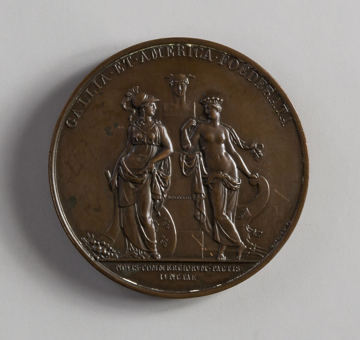 Medal Commemorating the Treaty of Commerce between France and the United States, Bertrand Andrieu (French, Bordeaux 1761–1822 Paris), Bronze