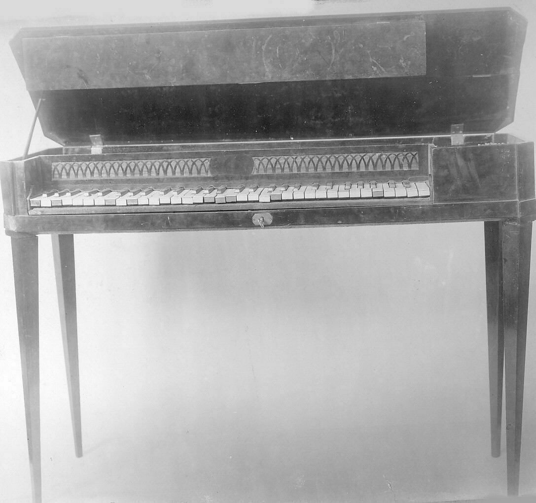 Square Piano, Caspar Katholnik (Katholnig) (Austrian, Vienna 1763–1829 Vienna), Mahogany veneered case, bone naturals, ebony slips over dark-stained accidentals., Austrian 