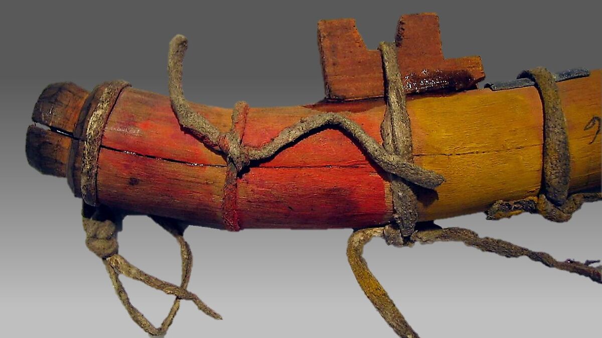 Súl (Tśisol), Yucca wood, lead plate, Native-tanned leather, Native American (Apache or Shoshone)