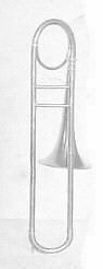 Soprano Slide Trombone, Brass, lacquered nickel-silver., Possibly German