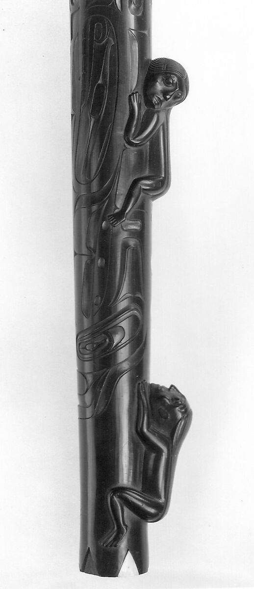 Duct Flute, Argillite, bone, Native American (Haida or Skidegate)