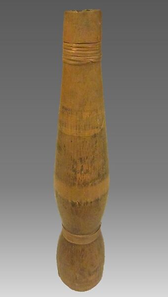 Reed Pipe, wood (red cear or spruce), spruce root, Native American (Tsimshian) 