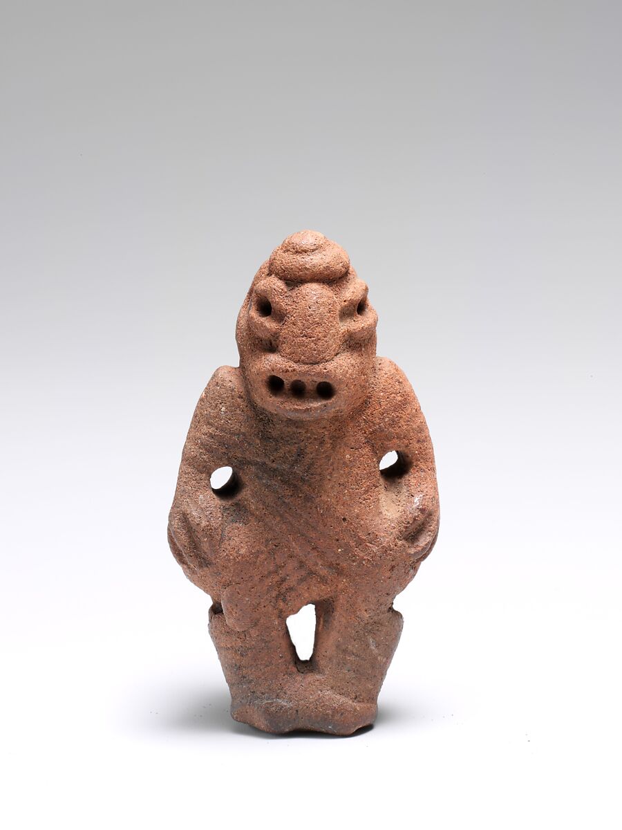 Double Pottery Whistle, Clay, Costa Rican 