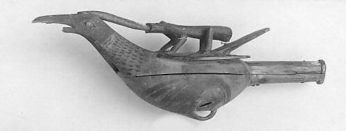 Rattle, Probably Nootka, Wood, pebbles, metal, Native American (Nootka, probably)