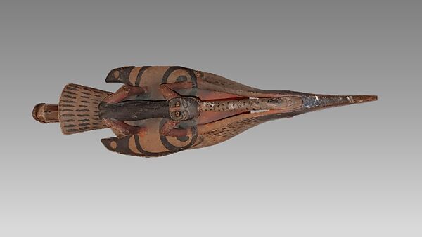 Rattle, Probably Nootka, Wood, pebbles, metal, Native American (Nootka, probably)