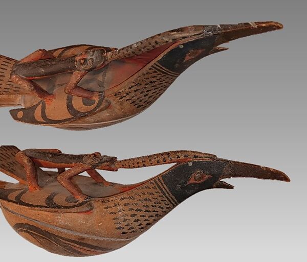 Rattle, Probably Nootka, Wood, pebbles, metal, Native American (Nootka, probably)