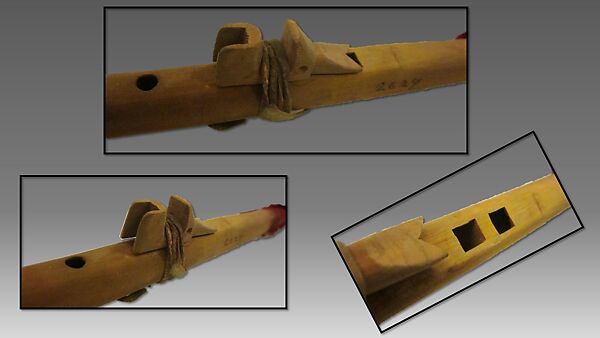 End-blown flute, Wood, metal, buckskin, feathers, cord, ribbon, Native American (Oglala)