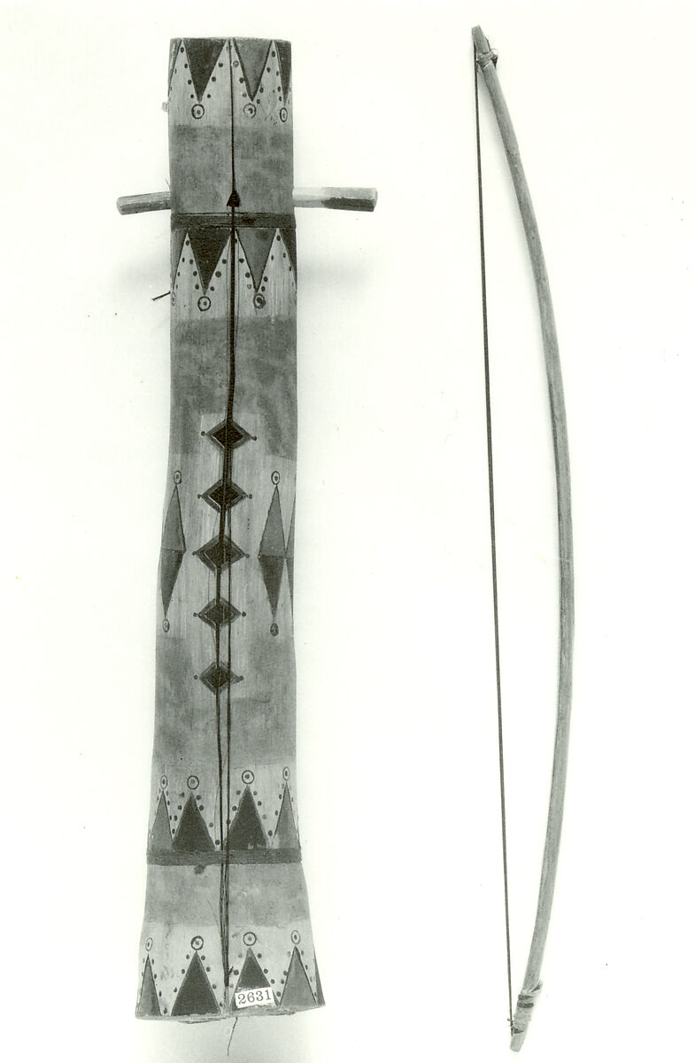 Tsii' Edo' Ai (Apache fiddle), Athabascan Family, Agave flower stalk, wood, paint, horsehair, Native American (Apache)