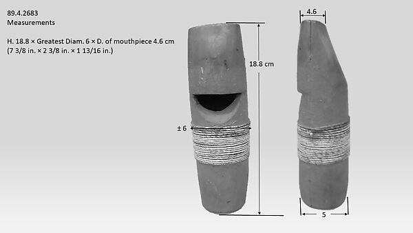 Stopped Pipe, wood (red cedar or spruce), cord, Native American (Northwest Coast)