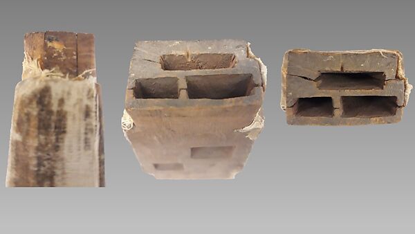 Triple Whistle, wood, red cedar or spruce), muslin, Native American (Northwest Coast)