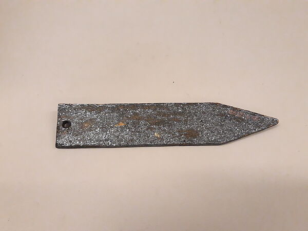 Tsin-Ce'nr (reproduction), Telfos, Wood, specular iron ore, wax, Turquoise?, Native American (Navaho)