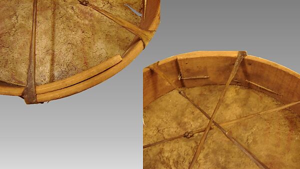 Frame drum, Wood, skin, paint, Native American (Plains region)