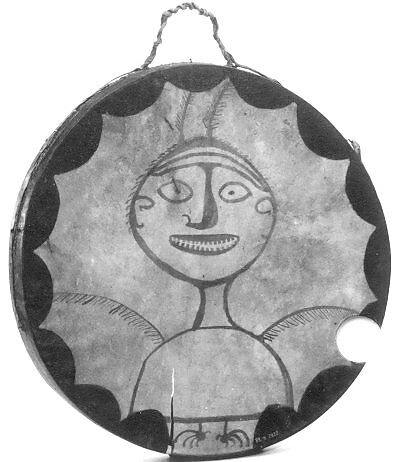 Frame Drum, Ojibway, wood, hide, Native American (Ojibwa)