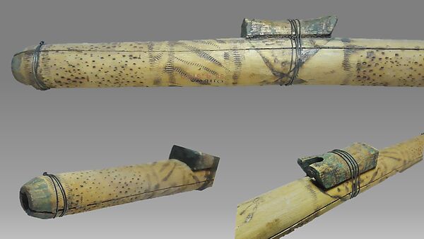 End-blown flute, Yucca wood, wire, resin or wax, Native American (Apache probably)