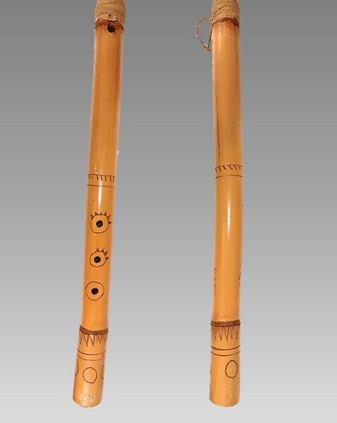 Flute ("Mystery Flute"), Papago Indians, Cane, paper, vegetable fiber, Native American (Tohono O'odham/Papago)