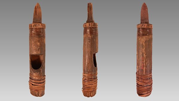 Reed Pipe, wood (red cider or spruce), spruce root, Native American (Skittagetan)