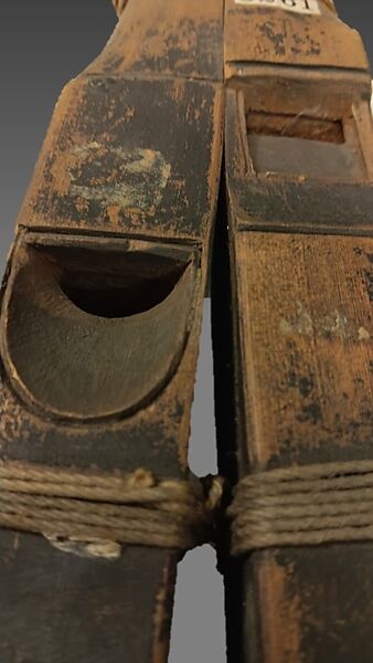Double Whistle, wood, resin, fishline, Native American (Northwest Coast)