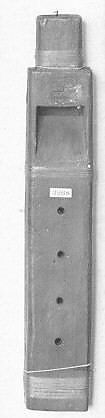 Stopped Pipe (whistle), wood (cedar or spruce), spruce root, asphaltum, Native American (Northwest Coast)