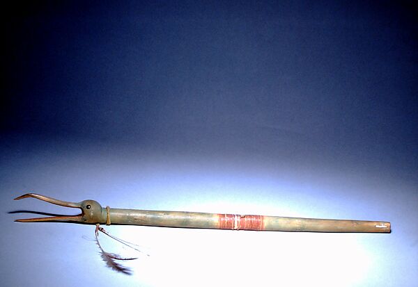 Whistle, Wood, quill, sinew, Native American (Oglala Lakota, Sioux)