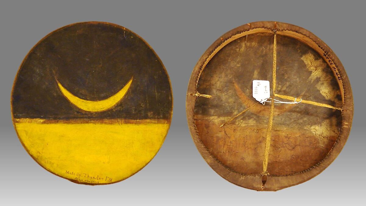 Frame Drum, Thunder Elk, wood, leather, sinew (buffalo or deer); metal wire; pigment, Native American (Sioux)