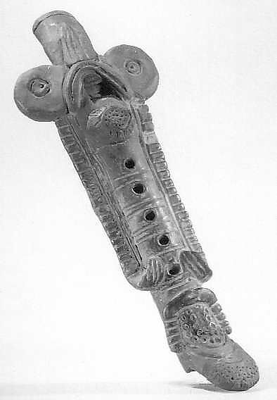 Pottery Flute, Clay (blackware), Mexican