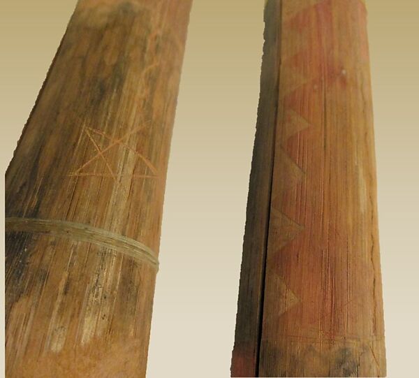 Tsii' Edo' Ai, Agave stalk, sinew, paint, horsehair, Native American (Apache)